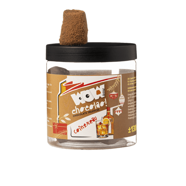 Frasco de Presente de Trufas de Natal Cointreau 130g | Chocolate com Licor de Laranja