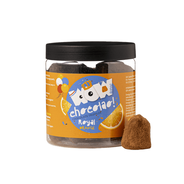 Frasco de Presente de Trufas Confit de Laranja Dia dos Reis 130g | Chocolate Real de Laranja