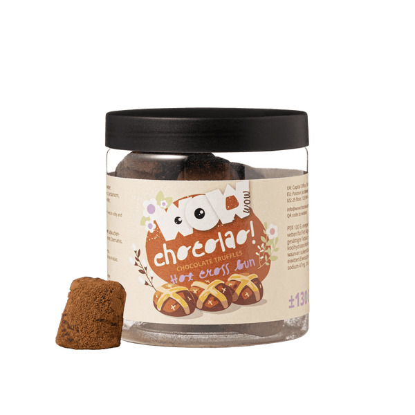 Hot Cross Bun - Trufas de Chocolate - Páscoa - Frasco para oferta 130g