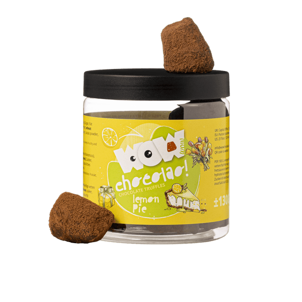 Frasco de Presente de Trufas Lemon Pie para o Dia da Mãe 130g | Presente de Chocolate Floral