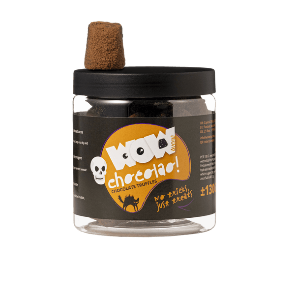 Frasco-presente de trufas No Tricks Just Treats 130 g | Chocolate de Halloween