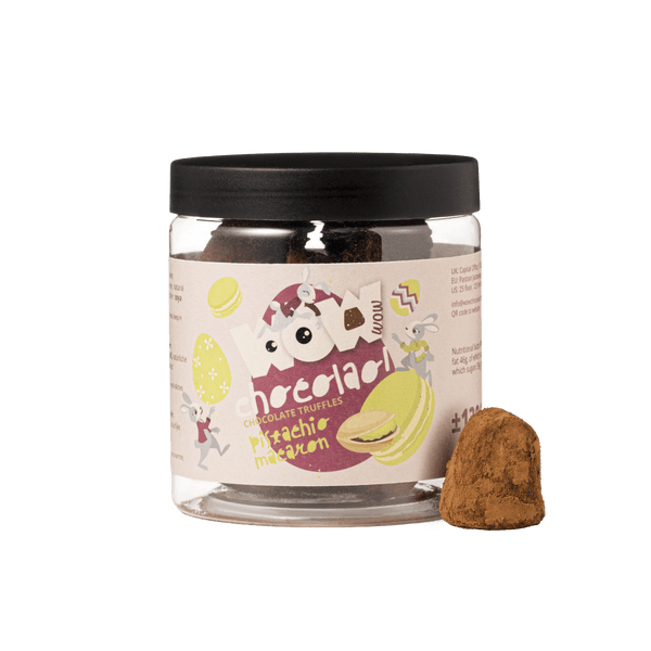 Trufas de Chocolate Sabor Macaron de Pistache – Pote de Páscoa para Presente 130 g