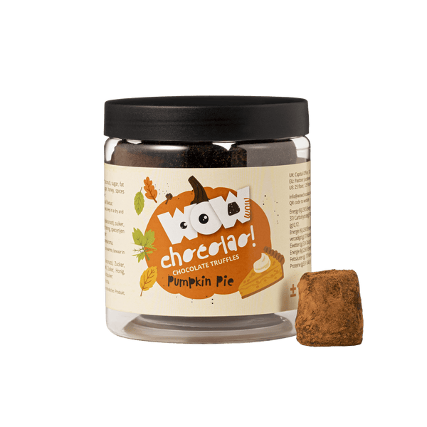 Frasco de Presente com Trufas de Chocolate de Tarte de Abóbora 130g | Chocolate de Sobremesa de Outono