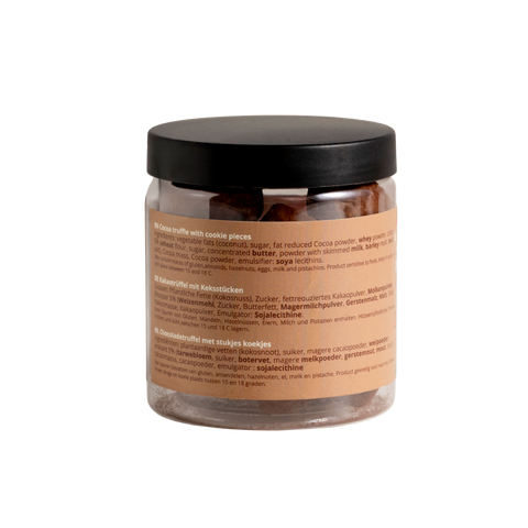 Tartufi di cioccolato semplici - Edizione natalizia - Barattolo regalo 130g