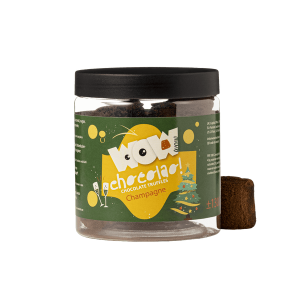 Champagne Juletrøfler Gaveglas 130g | Mousserende Julechokolade