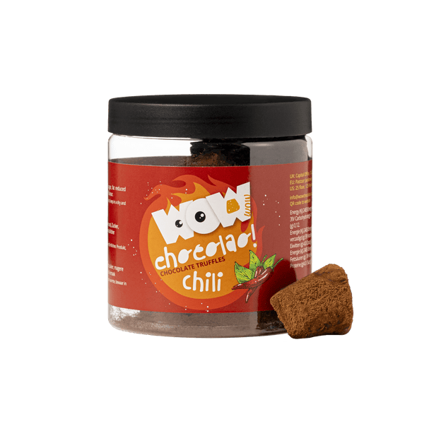Frasco de Presente com Trufas de Chocolate Picante 130g | Chocolate Gourmet Picante