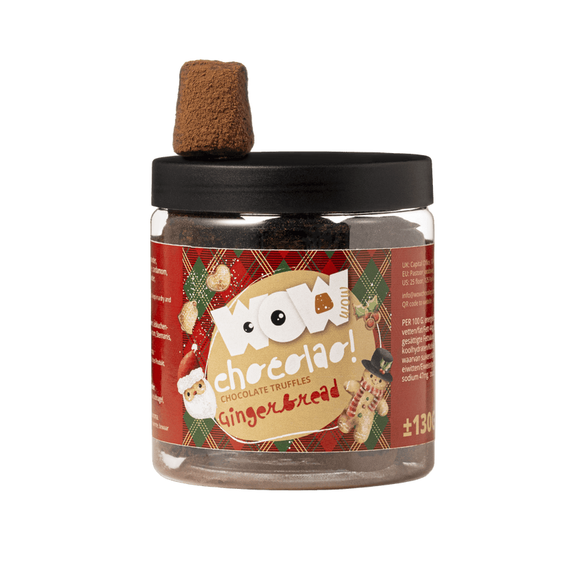 Peberkage Juletrøfler Gaveglas 130g | Hyggelig Ferie Chokolade