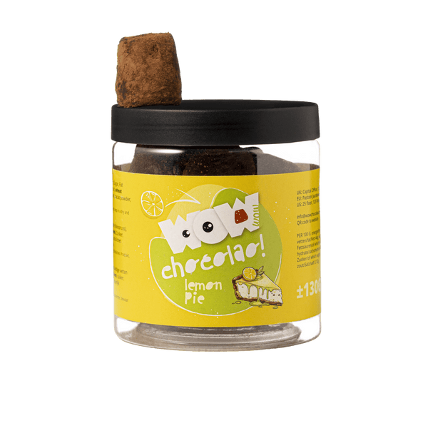 Frasco-presente de Trufas de Chocolate com Tarte de Limão 130 g | Chocolate Cítrico Crocante
