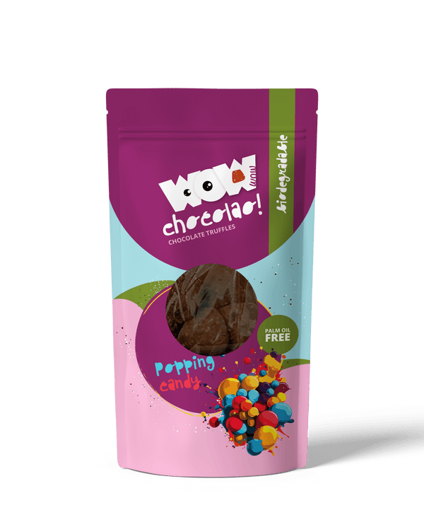 Paukuva suhkruga šokolaaditrühvlid – 200 g biolagunev kott