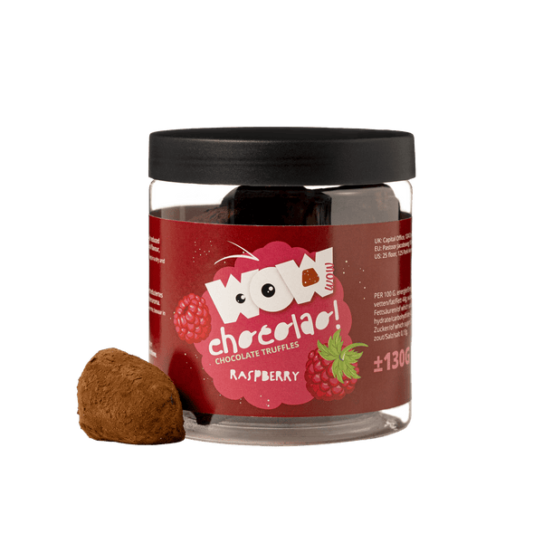 Trufas de Chocolate com Framboesa - Frasco de oferta 130 g
