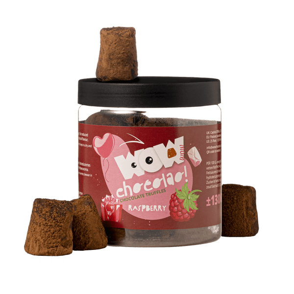 Trufas de Chocolate com Framboesa para o Dia dos Namorados - Pote de presente 130g