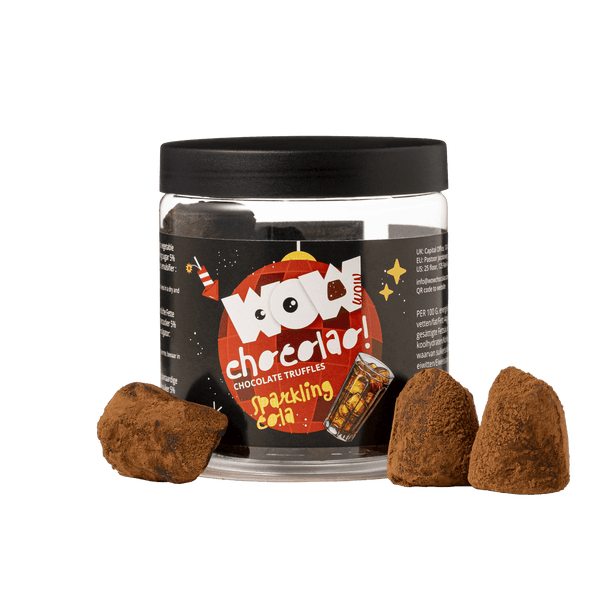 Trufas de chocolate com cola efervescente - Edição Ano Novo - Frasco para oferta 130g